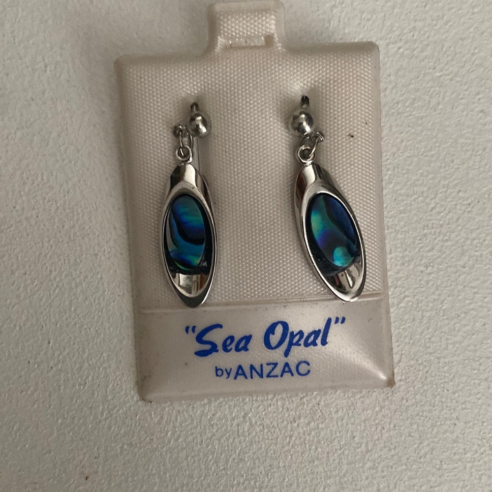 Sea Opal by Anzac Earrings